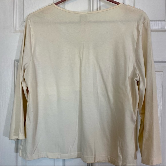 Linden Hill Layered Look, Long-Sleeve top. Cream, Beaded Detail - Picture 2 of 8